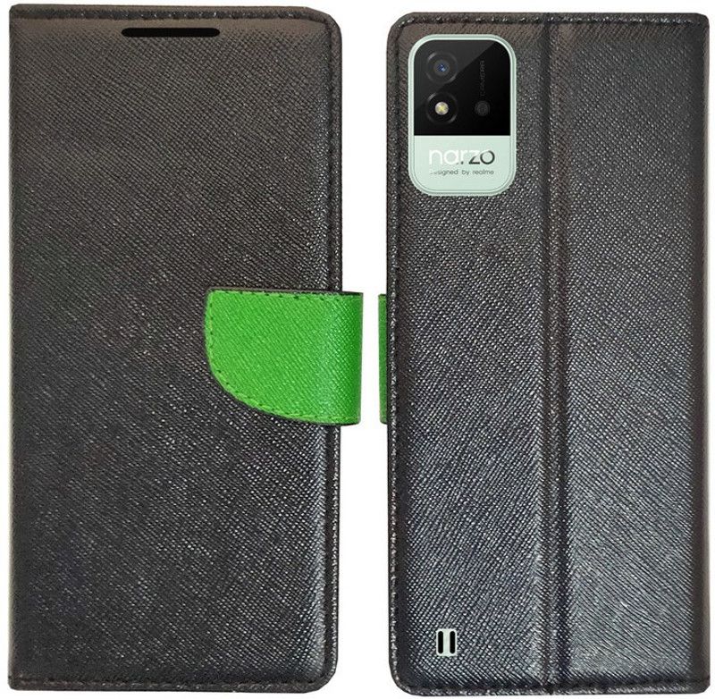 AD Enterprises Flip Cover for Realme Narzo 50i  (Black, Magnetic Case, Pack of: 1)
