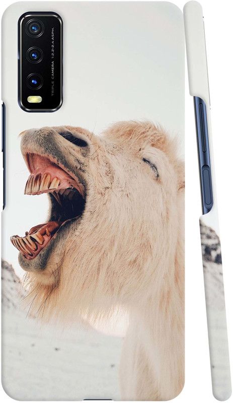 V'ART CREATIONS Back Cover for Vivo Y12s  (White, Beige, Pack of: 1)
