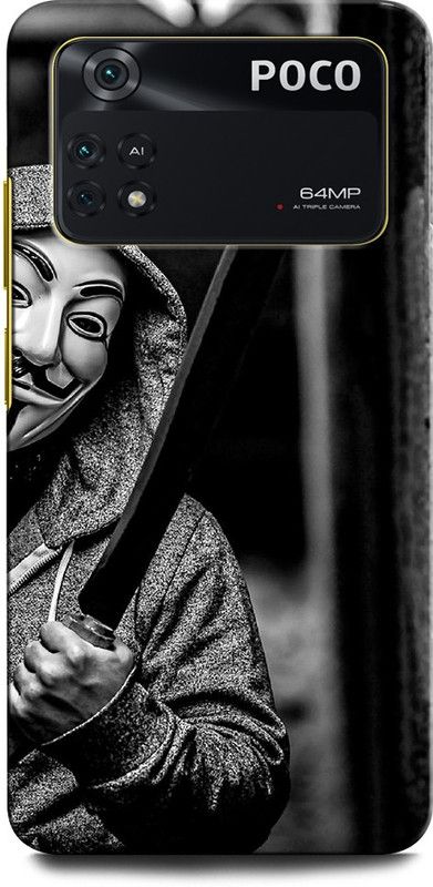 INTELLIZE Back Cover for POCO M4 Pro ANONYMOUS BLADE, JOKER, HACKER, V FOR VANDATA  (Multicolor, Hard Case, Pack of: 1)