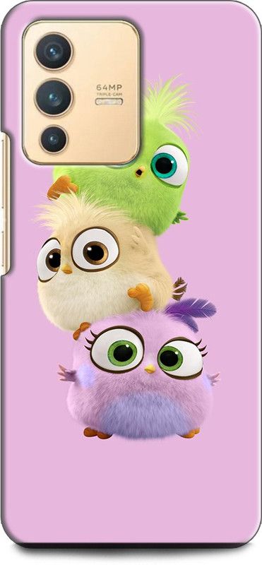 Wall Art Back Cover for Vivo V23 PRO (5G) Girly Cute, Angry Birds, cute cartoon  (Multicolor, Dual Protection, Pack of: 1)