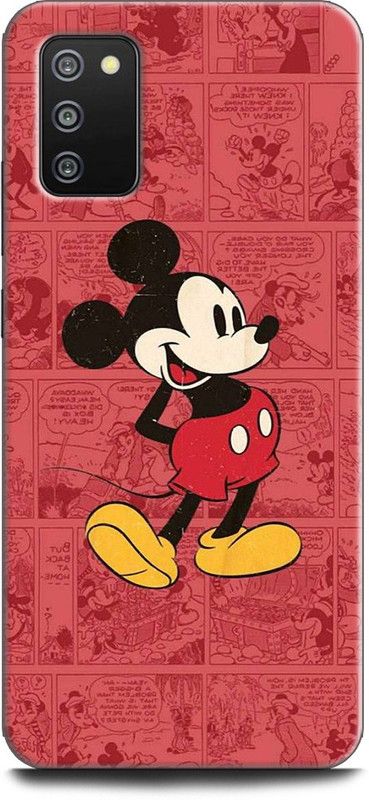 INDICRAFT Back Cover for SAMSUNG Galaxy F02s MICKEY MOUSE, DISNEY, CARTOON, CLUBHOUSE, COMIC  (Multicolor, Dual Protection, Pack of: 1)