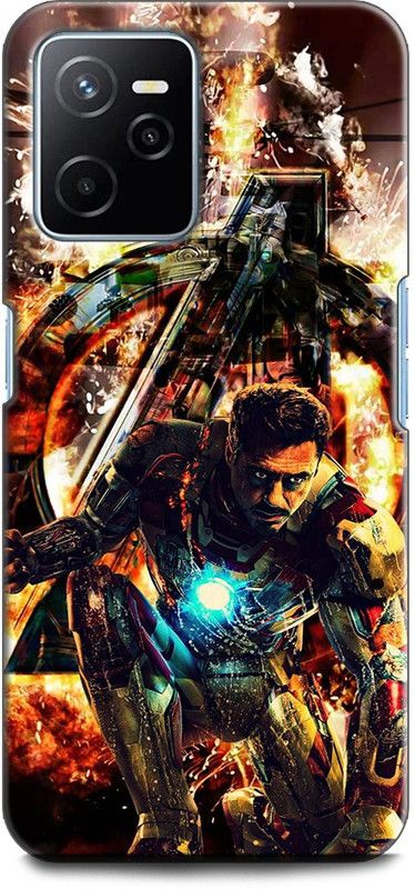 KEYCENT Back Cover for Realme Narzo 50A Prime, RMX3516 IRON MAN, AVENGERS LOGO, SIGN, MARVEL, AVENGER, COMIC  (Multicolor, Shock Proof, Pack of: 1)