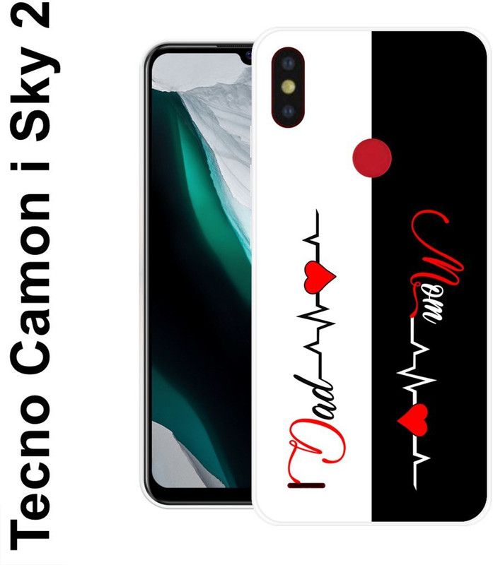 INDIALAND Back Cover for Tecno Camon I Sky 2  (Black, White, Grip Case, Silicon)