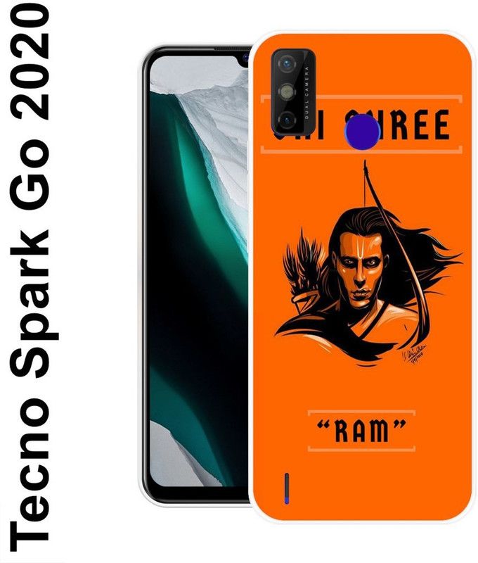 INDIALAND Back Cover for Tecno Spark Go 2020, Tecno Spark 6 Go, Tecno Spark Go 2021  (Orange, Black, Grip Case, Silicon)