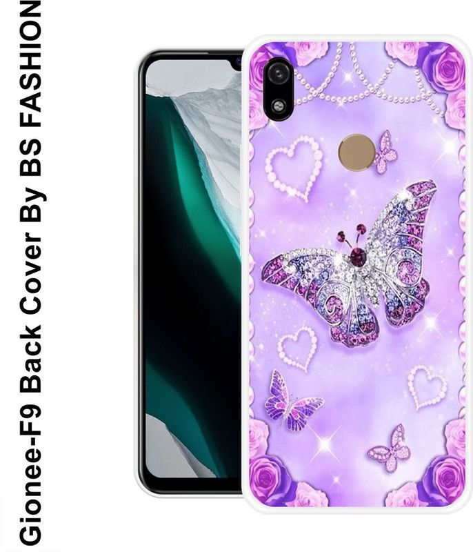 BSRAJ Back Cover for Gionee F9  (Purple, White, Silicon)