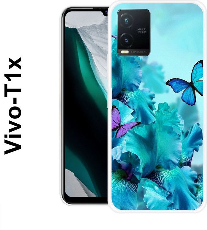 SHIVKUDI Back Cover for Vivo T1x  (Blue, Silicon)