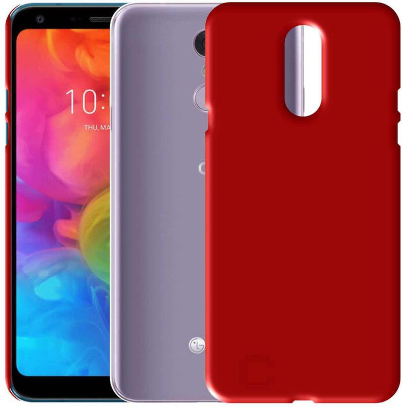 CASE CREATION Back Cover for LG Q7 2018  (Red, Grip Case, Pack of: 1)