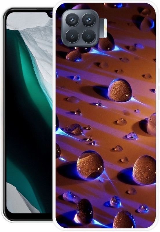 Krtagy Back Cover for Oppo F17 Pro  (Brown, Blue, Dual Protection, Silicon, Pack of: 1)