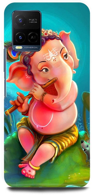 DIKRO Back Cover for Vivo Y21A, V2111, GANESHJI, LORD, GANESHA, GANPATI, BAPPAMORYA  (Multicolor, Hard Case, Pack of: 1)