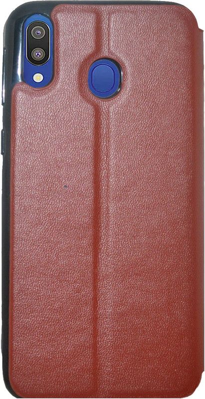 COVERBLACK Flip Cover for Samsung Galaxy M20 - SM-M205F  (Brown, Grip Case, Pack of: 1)