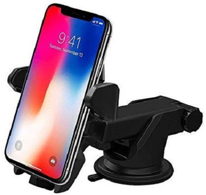BUY SURETY Car Mount Adjustable Car Phone Holder Universal Long Arm,360-degrees Rotating Windshield and Dashboard forAll Smartphones- Black Mobile Holder