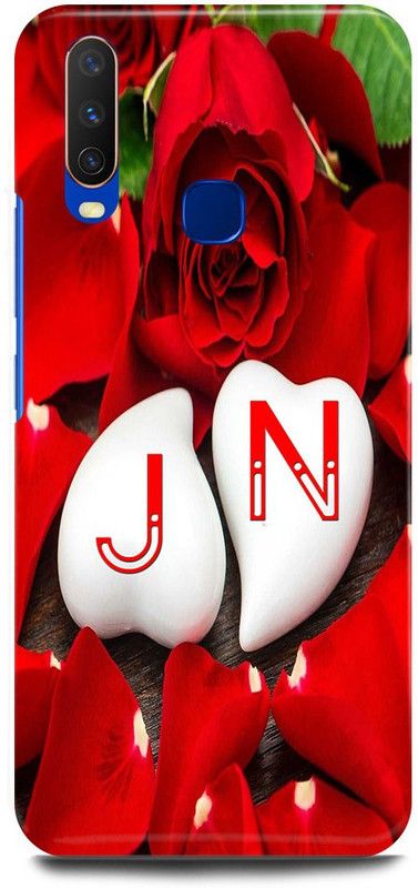 JUGGA Back Cover for vivo Y12, 1904, J LOVES N NAME,J NAME, N LETTER, ALPHABET,J LOVE N NAME  (Red, Hard Case, Pack of: 1)
