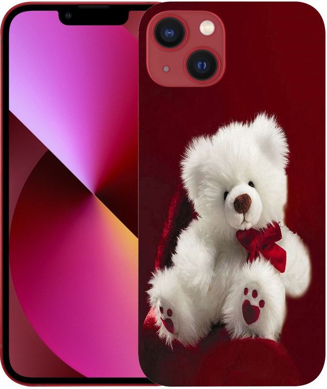 METOO Back Cover for iPhone 13, iPhone 13, Red Teddy Bear Design back cover Print :: 661  (Multicolor, Flexible, Silicon, Pack of: 1)
