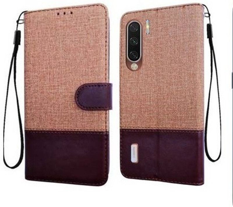 RidivishN Flip Cover for Oppo F15  (Brown)