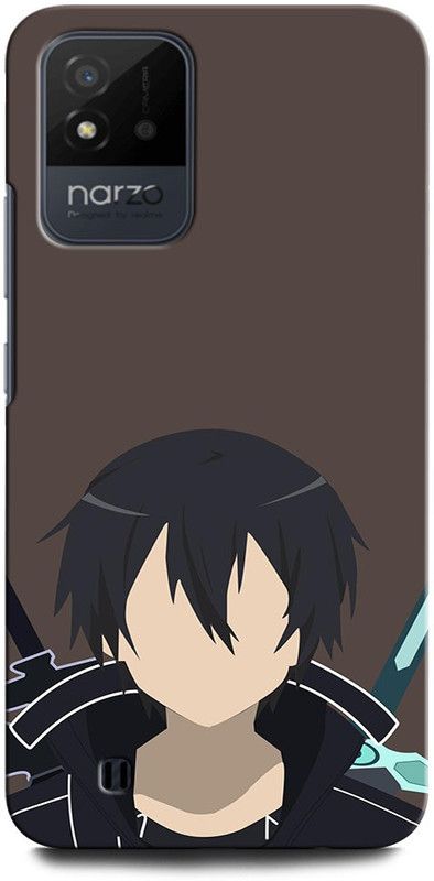 GRAFIQE Back Cover for REALME Narzo 50i  (Black, Brown, Pack of: 1)