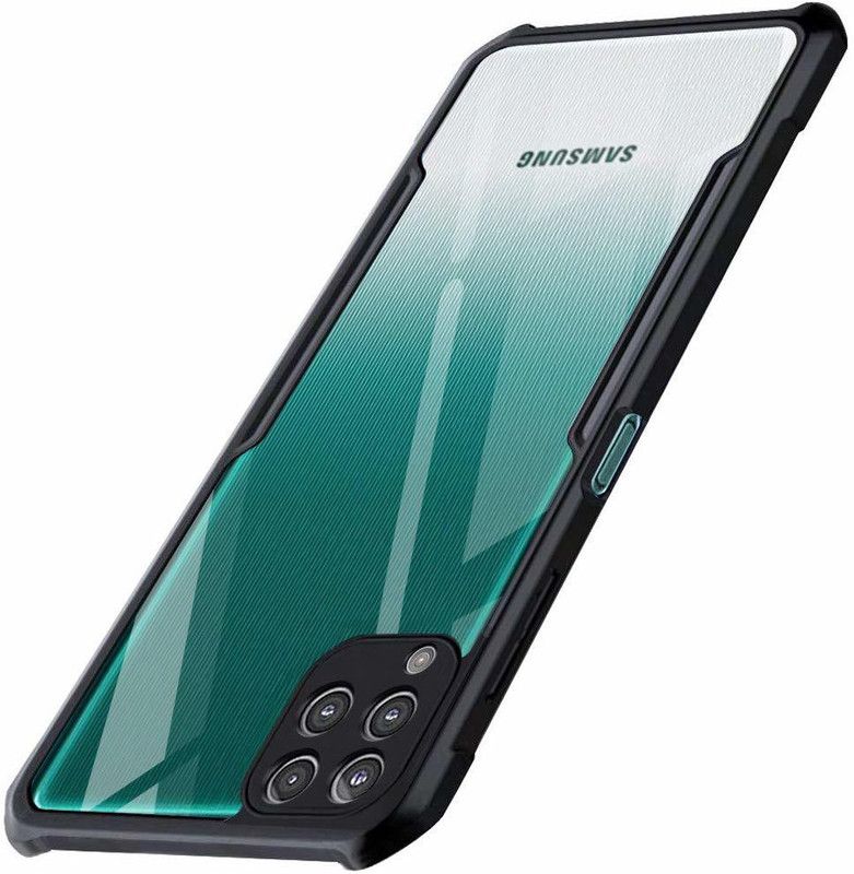 NIKICOVER Back Cover for Samsung Galaxy F62  (Transparent, Black, Camera Bump Protector, Pack of: 1)