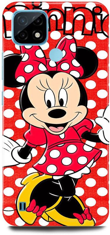 FRONK Back Cover for Realme C25Y, RMX3265, MICKEY, MOUSE, MINNIE, MOUSE, DOLL, TEDDY, LOVE  (Red, Hard Case, Pack of: 1)