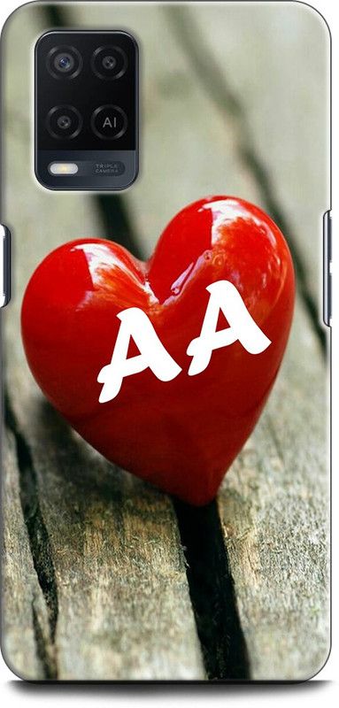 INDICRAFT Back Cover for OPPO A54, CPH2239 A A, A LOVES A, NAME, LETTER, ALPHABET, AA LOVE, HART, BLUE  (Multicolor, Dual Protection, Pack of: 1)
