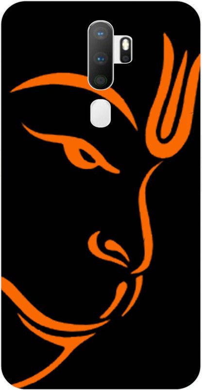 Print maker Back Cover for OPPO A5 2020  (Orange, Black, Grip Case, Silicon, Pack of: 1)