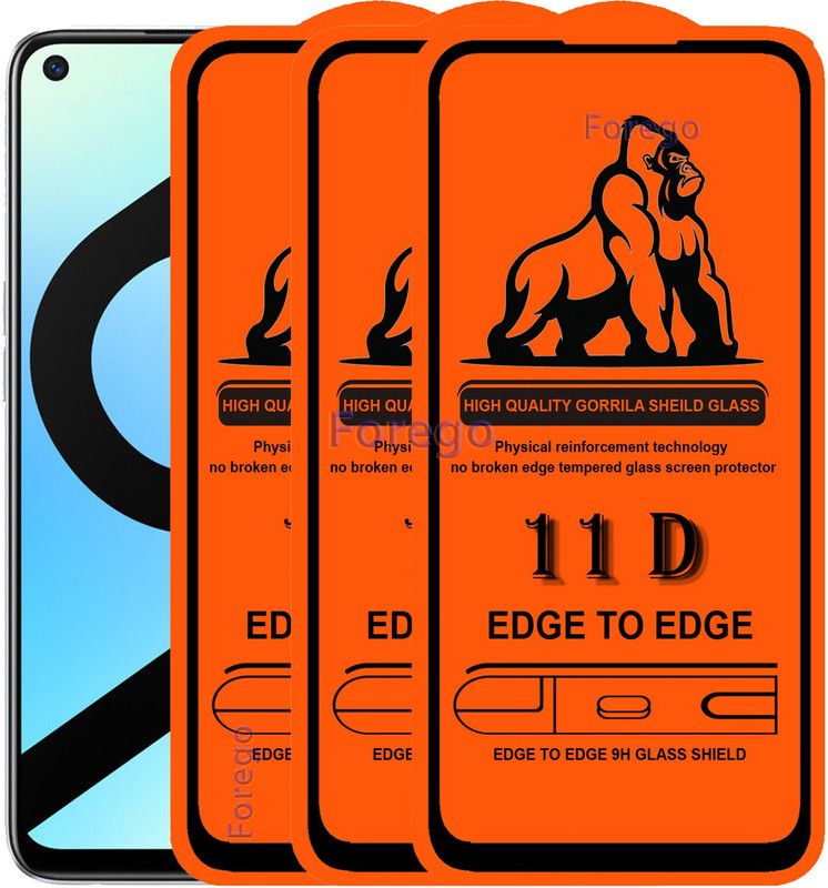Forego Edge To Edge Tempered Glass for Realme 6i  (Pack of 3)