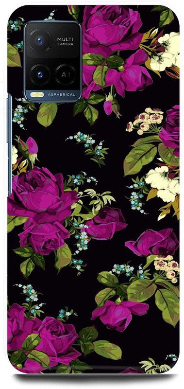 play fast Back Cover for Vivo Y21E FLOWERS, PURPLE, FLOWER  (Purple, Hard Case, Pack of: 1)