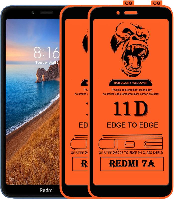 PEPHONE Edge To Edge Tempered Glass for REDMI 7A  (Pack of 1)