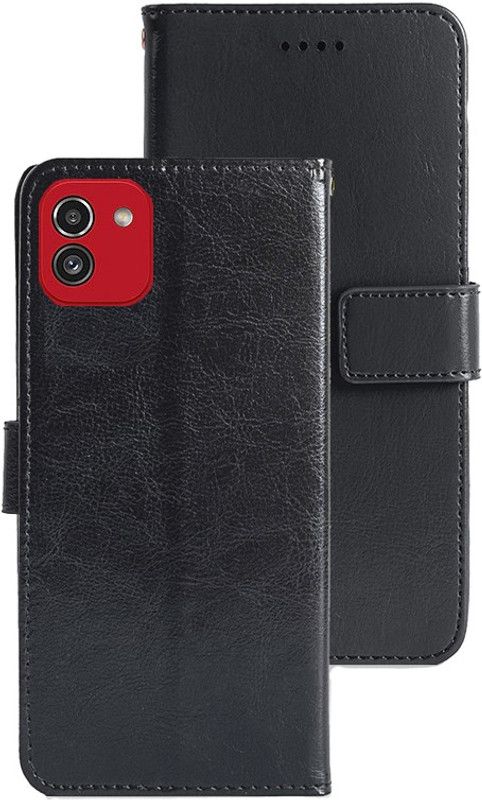 MG Star Flip Cover for Samsung Galaxy A03  (Black, Shock Proof, Pack of: 1)