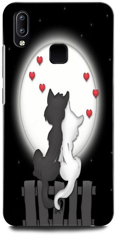 ORBIQE Back Cover for Vivo Y93 1815 CAT, CUTE CATE, CAT LOVE, CATE TOGETHER, HEART,  (Multicolor, Hard Case, Pack of: 1)