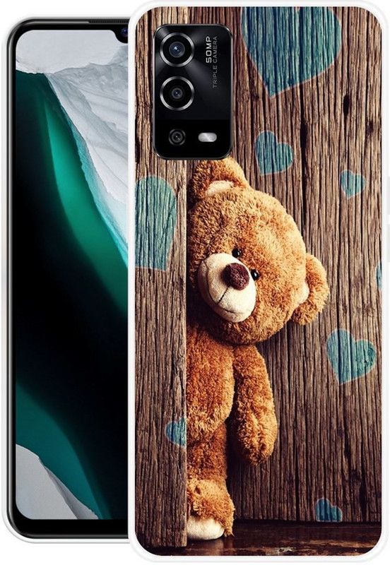 INDIALAND Back Cover for Oppo A55 4G  (Brown, Blue, Grip Case, Silicon, Pack of: 1)