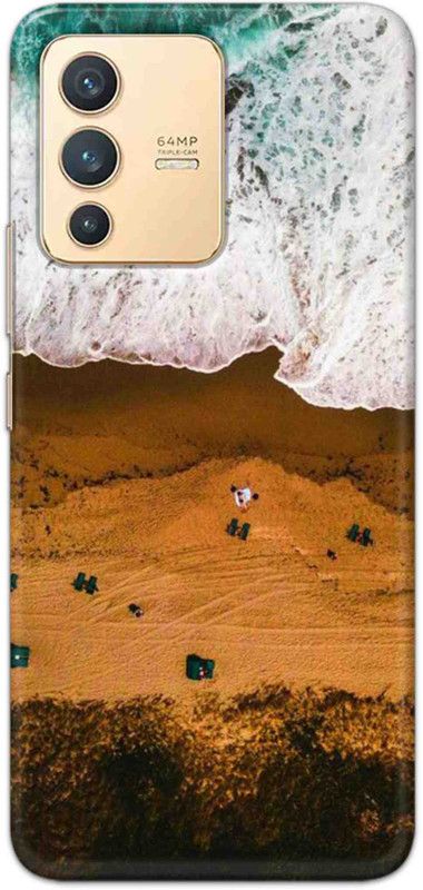 NDCOM Back Cover for Vivo V23 5G Ocean Beach Printed  (Multicolor, Hard Case, Pack of: 1)
