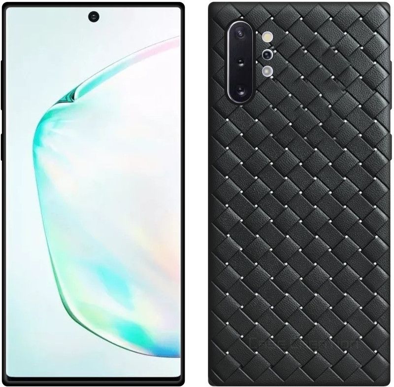 CASE CREATION Back Cover for Samsung Galaxy Note10+ 0.3MM Soft Flexible Weaving Cover Case (Vintage Black Print)  (Black, Dual Protection, Silicon, Pack of: 1)