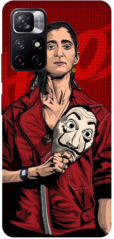 DIKRO Back Cover for POCO M4 Pro 5G, NAIROBI, MONEY, HEIST, ACTRESS  (Red, Hard Case, Pack of: 1)