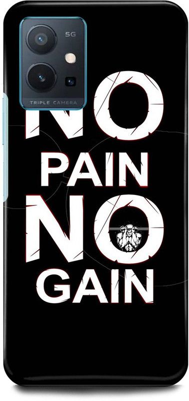JUGGA Back Cover for OnePlus Nord CE 2 5G, NO, PAIN, NO, GAIN, GYM, WORKOUT  (Black, Hard Case, Pack of: 1)