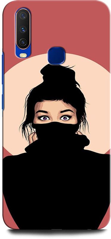 GRAFIQE Back Cover for VIVO Y11 MASK GIRL, ANIME, CUTE GIRL, ALONE GIRL  (Multicolor, Shock Proof, Pack of: 1)