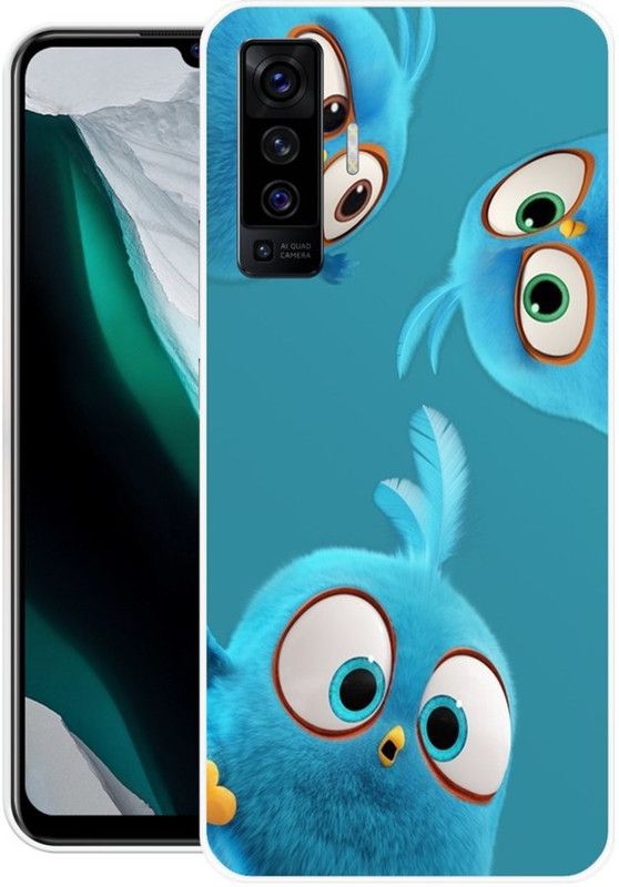 Krtagy Back Cover for Vivo X50  (Blue, Dual Protection, Silicon)