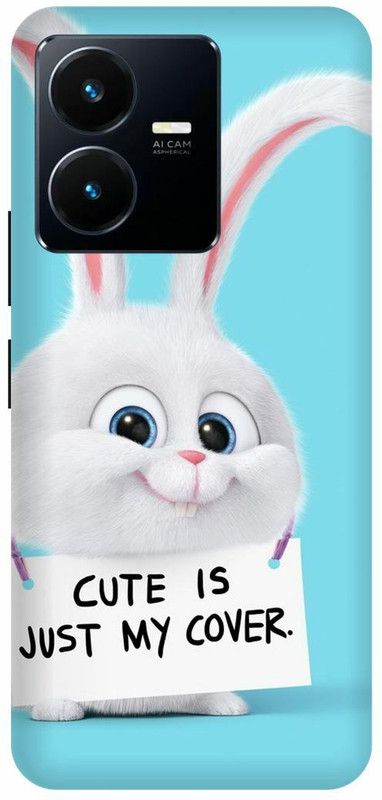 Dimora Back Cover for vivo Y22 ,TEEDY CUTE JUST MY COVER IT  (Blue, Hard Case, Pack of: 1)