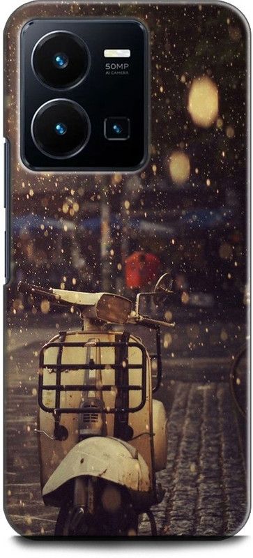 WallCraft Back Cover for Vivo Y35, V2205 SCOOTER, CHOPPER, RAIN, BEAUTIFULL  (Multicolor, Dual Protection, Pack of: 1)