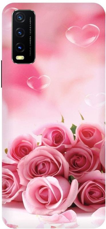 Zaplab Back Cover for Vivo Y20i, V2027 Pink Rose Printed  (Multicolor, Hard Case, Pack of: 1)