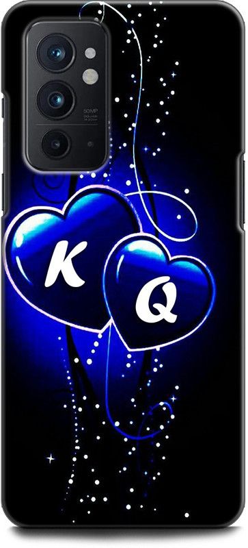 WallCraft Back Cover for OnePlus 9RT 5G K Q, K LOVES Q, NAME, ALPHABET, KQ LOVE, HART, BLUE  (Multicolor, Dual Protection, Pack of: 1)