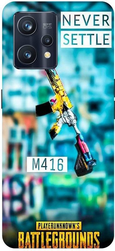 THE NARAYANA COLLECTIONS Back Cover for REALME 9 PRO PLUS- RMX3392-PUBG,M416,GLACIER,GUN,NEVER,SETTLE  (Multicolor, Hard Case, Pack of: 1)