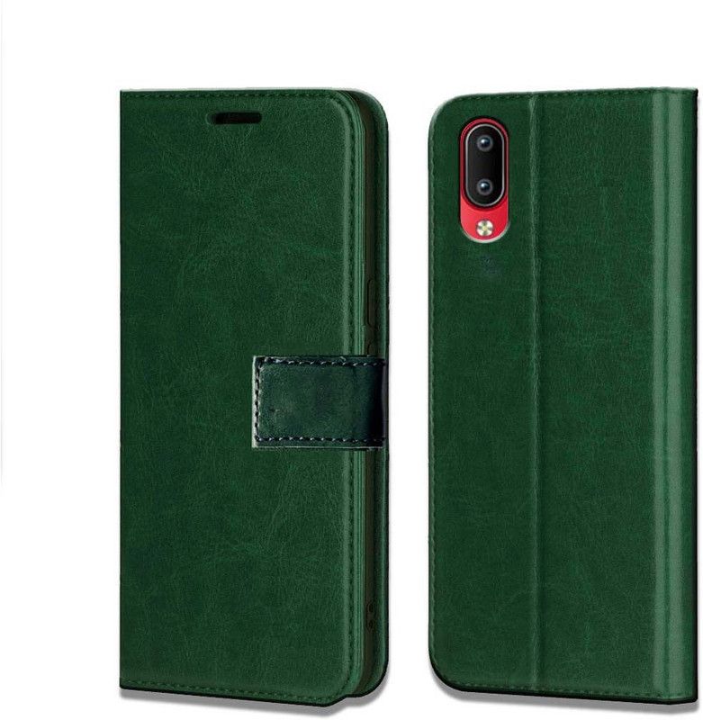 Trap Flip Cover for Vivo Y91i, Vivo Y1s  (Green, Cases with Holder)
