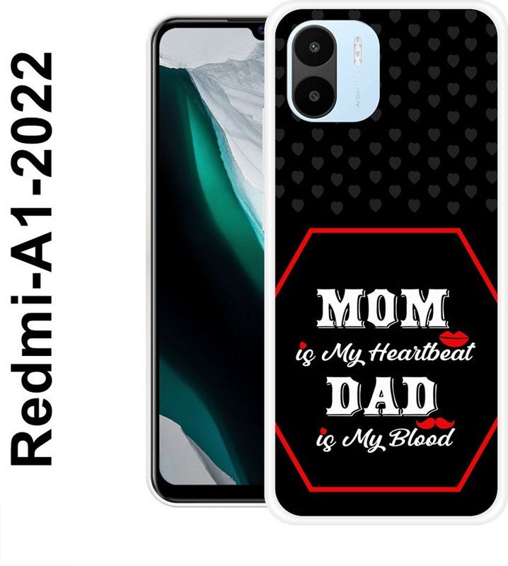 INDIALAND Back Cover for Redmi A1 2022  (Black, White, Silicon)