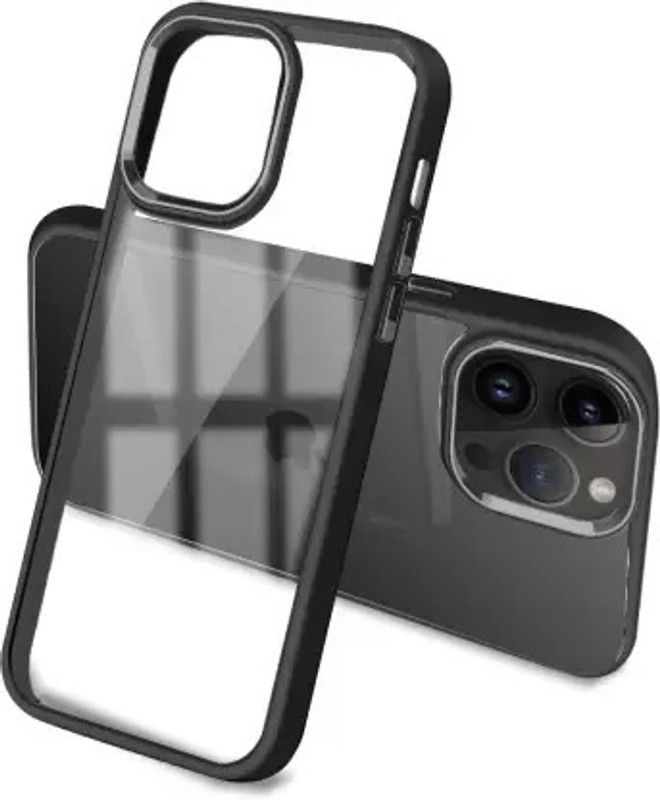 YSA Back Cover for APPLE iPhone 13 Pro Max  (Black, Transparent, Shock Proof, Pack of: 1)