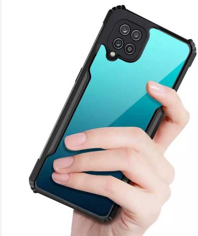 4BIT Back Cover for Samsung Galaxy A12  (Transparent, Black, Shock Proof)