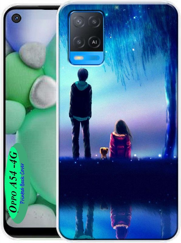 HEXAcase Back Cover for Oppo A54 (4G)  (Blue, Dual Protection, Silicon, Pack of: 1)