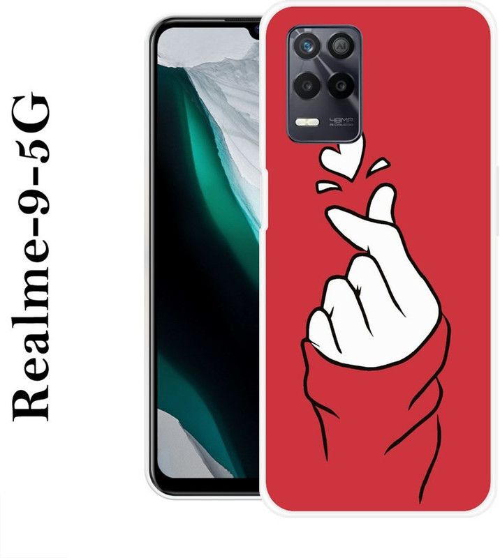 REDFLY Back Cover for Realme 9 5G  (Red, White, Silicon)
