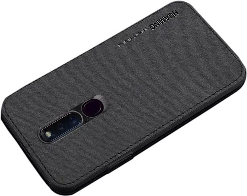 Vaku Luxos Back Cover for Oppo F11 Pro Luxico Series Hand-Stitched Cotton Textile Water-proof Case  (Black, Shock Proof, Pack of: 1)