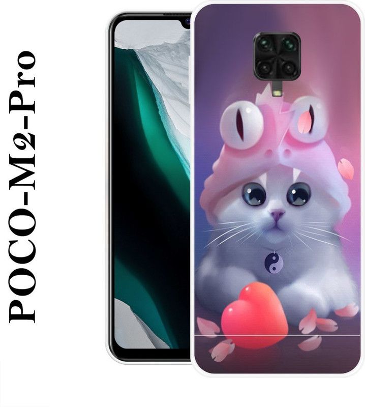 Sswastik Back Cover for Poco M2 Pro  (Pink, White, Silicon)