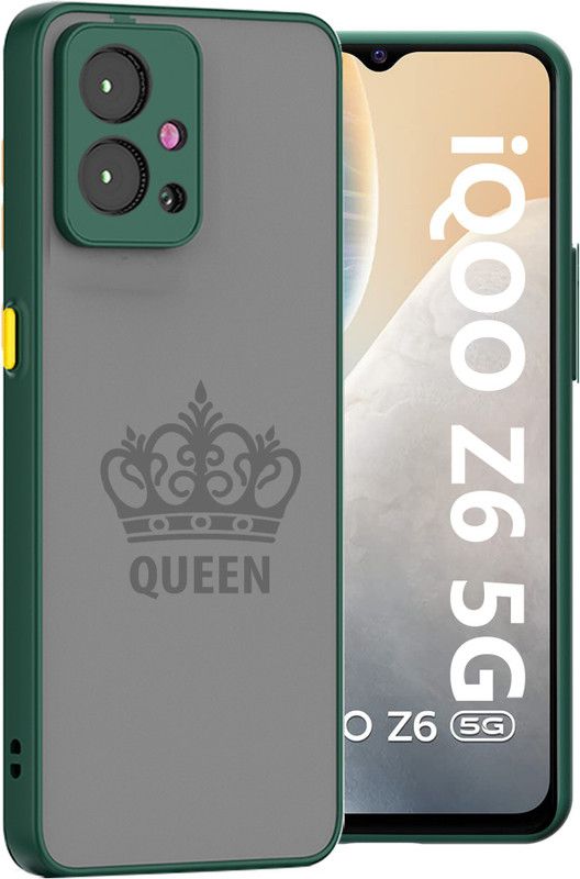 ASMANTIC Back Cover for iQOO Z6 5G  (Green, Matte Finish, Pack of: 1)