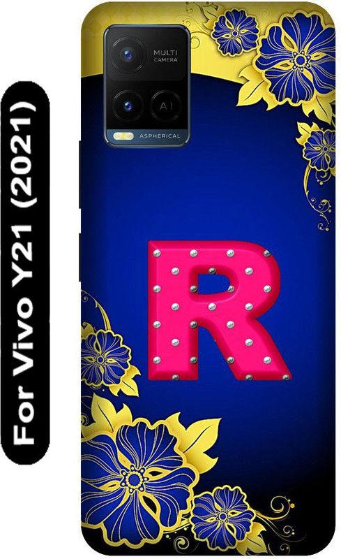 SSMORYA Back Cover for Vivo Y21 2021, Vivo V2111, R Letter Pink Printed  (Multicolor, Hard Case, Pack of: 1)